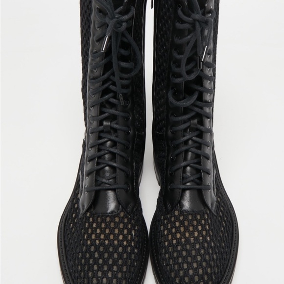 Jimmy Choo of London Black Leather and Mesh Cora calf length boots EU 39.5 US9.5 - Picture 4 of 7
